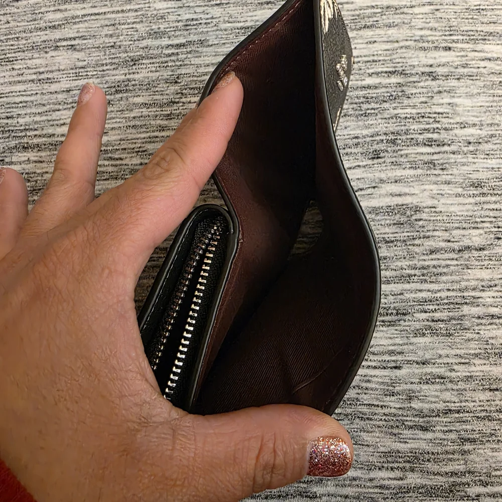 Coach Black Wallet with White Bow Accents - Picture 5 of 8